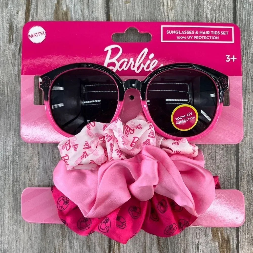 Barbie Pink and Black Sunglasses with Hair Accessories